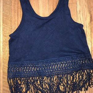 Cropped Fringe Tank Top